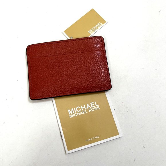 NWT MICHAEL KORS Cinnamon Pebbled Leather Slim Card Holder Wallet 32F7GF6D0L - Picture 4 of 4